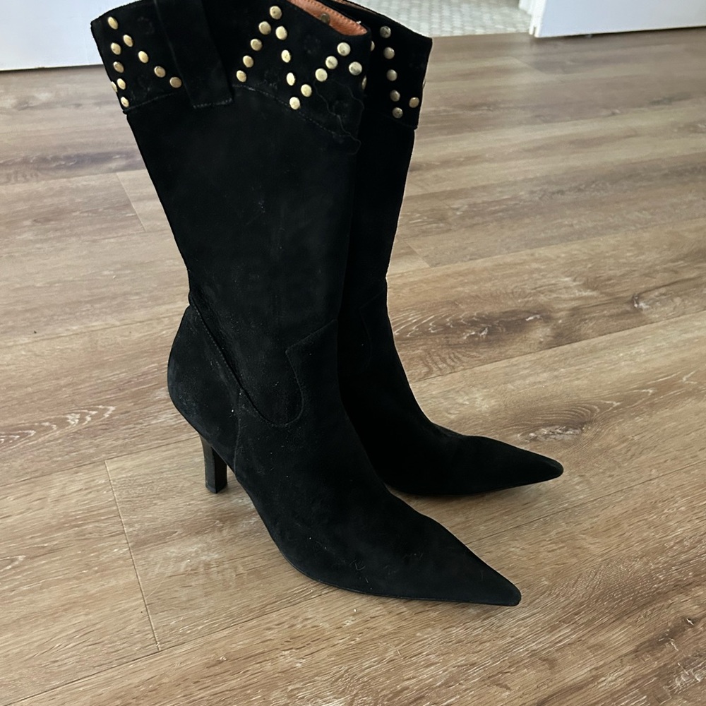 Jubilee Black Suede Studded Women's Boots